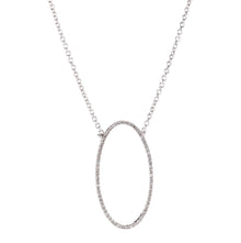  White gold small oval necklace