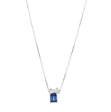  White gold blue sapphire-set necklace