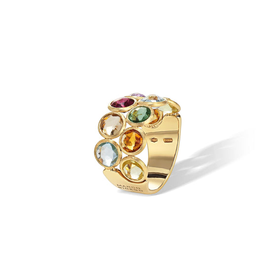 18kt Yellow gold ring with gemstones