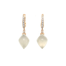  White Moonstone & Diamonds Earrings