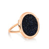 Bague pour femme en or rose et pierre Blue Sandstone. Bague Disc Ginette NY RAJNBD