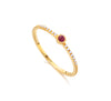 Bague pour femme en or jaune 18 carats, diamants et solitaire en rubis. Bague Le Carre GA105RU