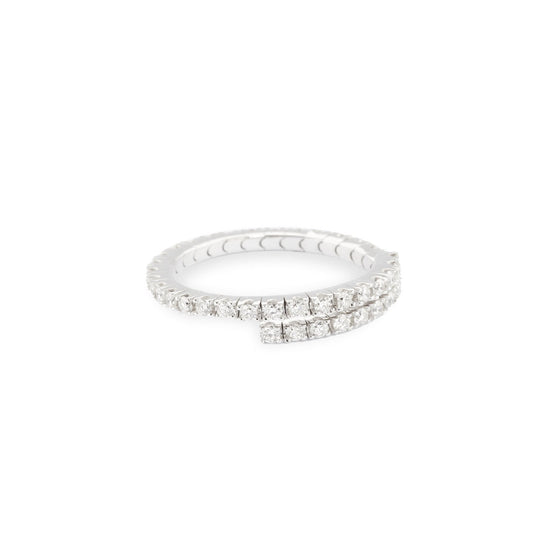 Bague pour femme en or blanc et diamants  blancs. Bague Motion Dinos Karalis DA004425-026-01