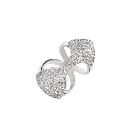 Bague pour femme en or blanc et diamants blancs. Bague Python Akillis RPY0007