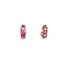  Boucles d'oreilles pour femme en or rose, diamants  blancs et spinelles de couleurs. Boucles d'oreilles Vivid Dinos Karalis SK00244-006-01
