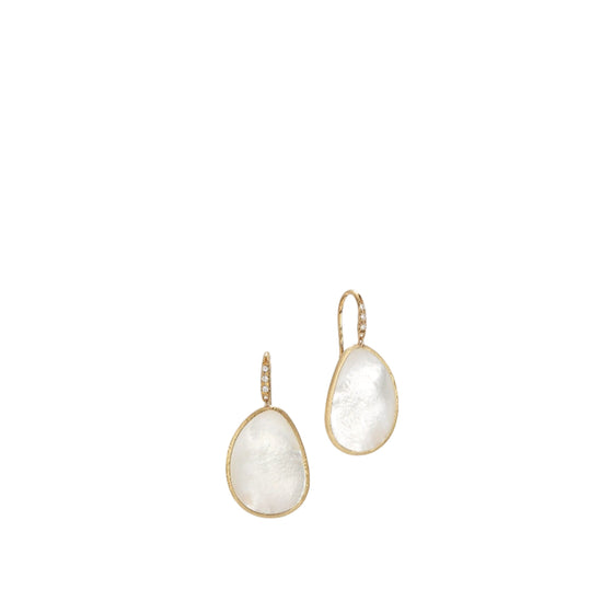 Boucles d'oreilles pour femme en or jaune 18 carats et nacre. Boucles d'oreilles Lunaria Marco Bicego OB1343-AB-MPW