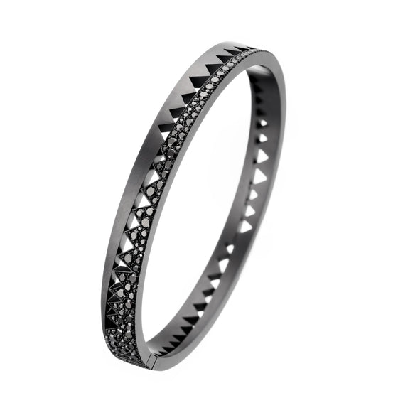 Bracelet pour homme en titane noir et diamants noirs. Bracelet Capture Me Akillis BCA0014-20