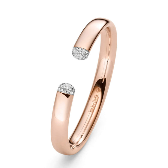 Bracelet jonc pour femme en or rouge et diamants blancs. Bracelet Flix Flex Oval 9 Isabelle Fa 02130/9/BR/ARM OR