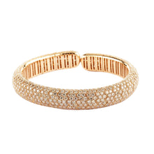  Bracelet jonc pour femme en or jaune pavé de diamants champagne. Bracelet Michaud 1033135