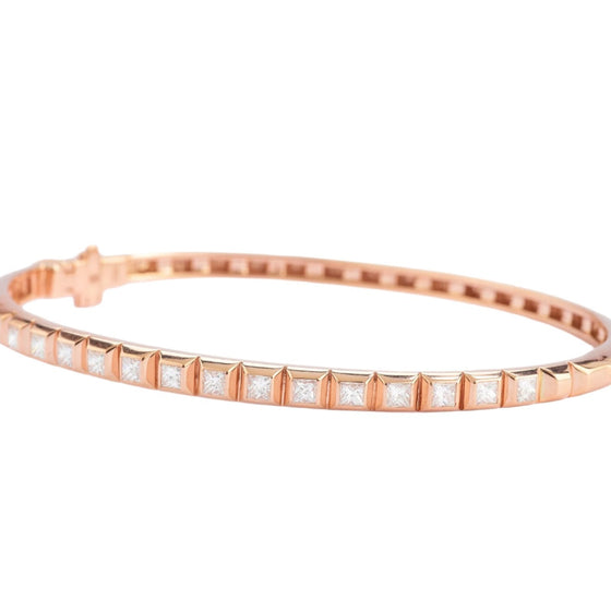 Bracelet pour femme en or rose et diamants blancs avec un motif géométrique. Bracelet Michaud 143782