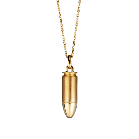 Collier pour homme et femme en or jaune avec un pendentif en forme de balle. Collier Bang Bang Akillis PBB0020-OJ