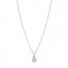 Collier pour femme en or rose et pendentif goutte en diamants blancs. Collier Bliss Ginette NY BLID2