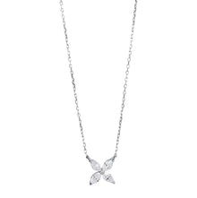  Collier pour femme en or blanc avec un pendentif en diamants blancs motif fleur. Collier Michaud 1026520