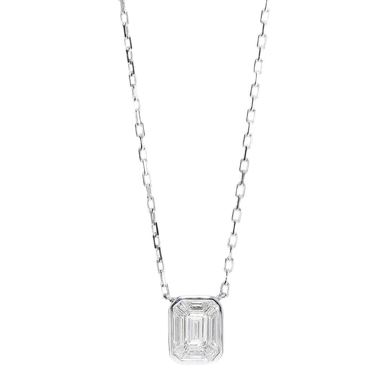 Collier pour femme en or blanc avec un pendentif en diamant blanc. Collier Michaud 1028155