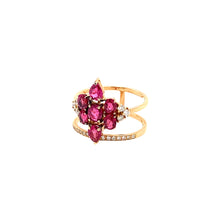  Pink spinel and diamonds ring