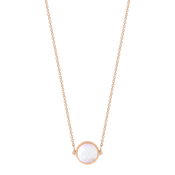 Ever mini pink mother-of-pearl disc necklace