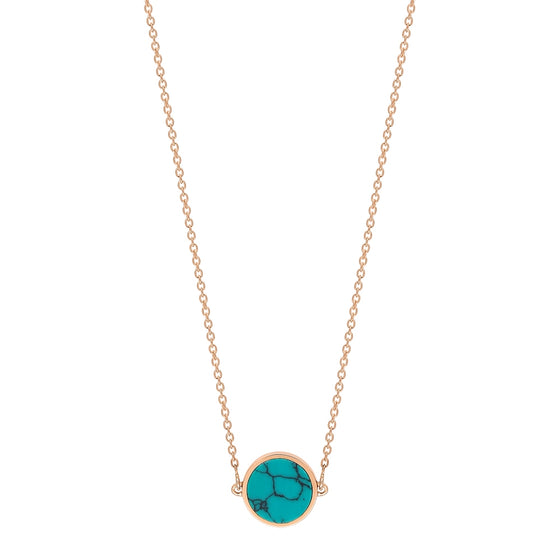 Ever mini turquoise disc necklace