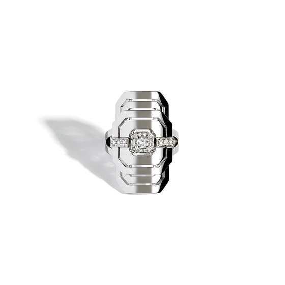 Bague My Way Semi Pavé Diamants & Argent