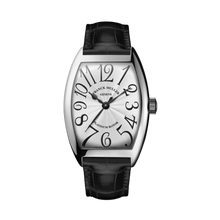  Montre pour homme et femme en acier et bracelet cuir noir. Montre Cintrée Curvex Franck Muller T5851M SC AC