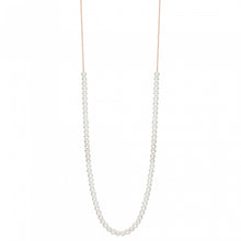  Rose gold necklace cultured pearls
