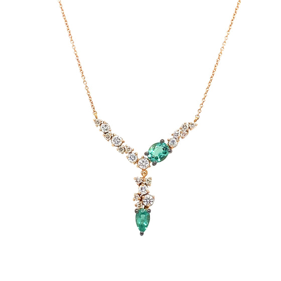Emeralds and diamonds necklace