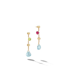  18kt yellow gold earring with Cyan topaz