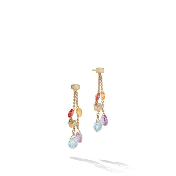 18kt yellow gold earring with gemstones