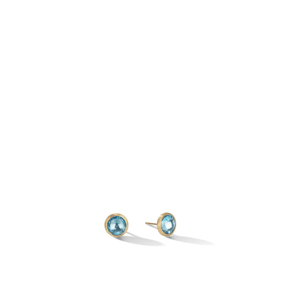 18kt yellow gold stud earring with Cyan Topaz
