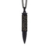 Collier pour homme et femme en forme de balle en or blanc noirci et diamants noirs. Pendentif Fatal Attraction Akillis PFA0025-ON