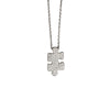 Collier pour homme et femme avec une pièce de puzzle en or blanc et diamants blancs. Pendentif Puzzle Akillis PPZ0014-OG