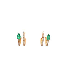  Emeralds and diamonds earrings
