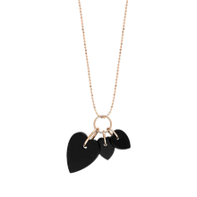  Rose gold necklace onyx heart