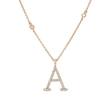  Collier or rose Lettre A - grand